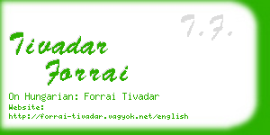 tivadar forrai business card